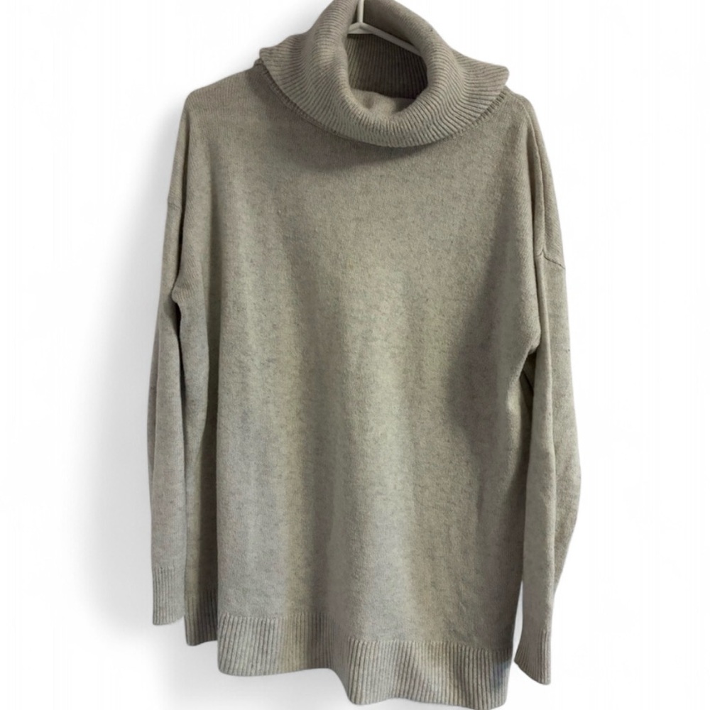 LOVE & LEGEND Cashmere Blend Light Gray Turtleneck Sweater X-Large
